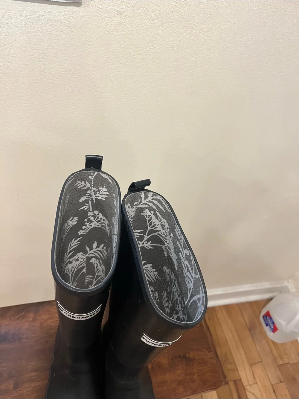 Pair of black rain boots